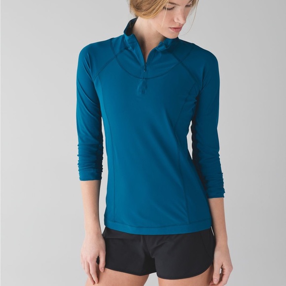 lululemon athletica Tops - Lululemon Sunaway Runaway 1/2 Zip Tofino Teal